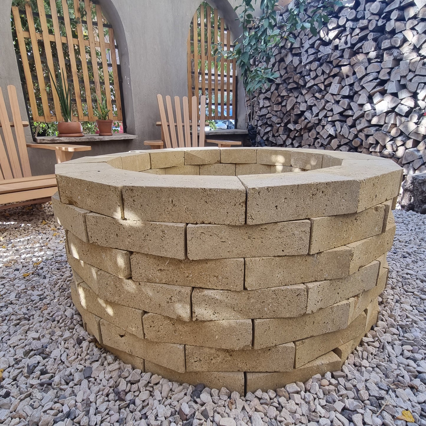 Natural Stone Wood-logs Fire pit