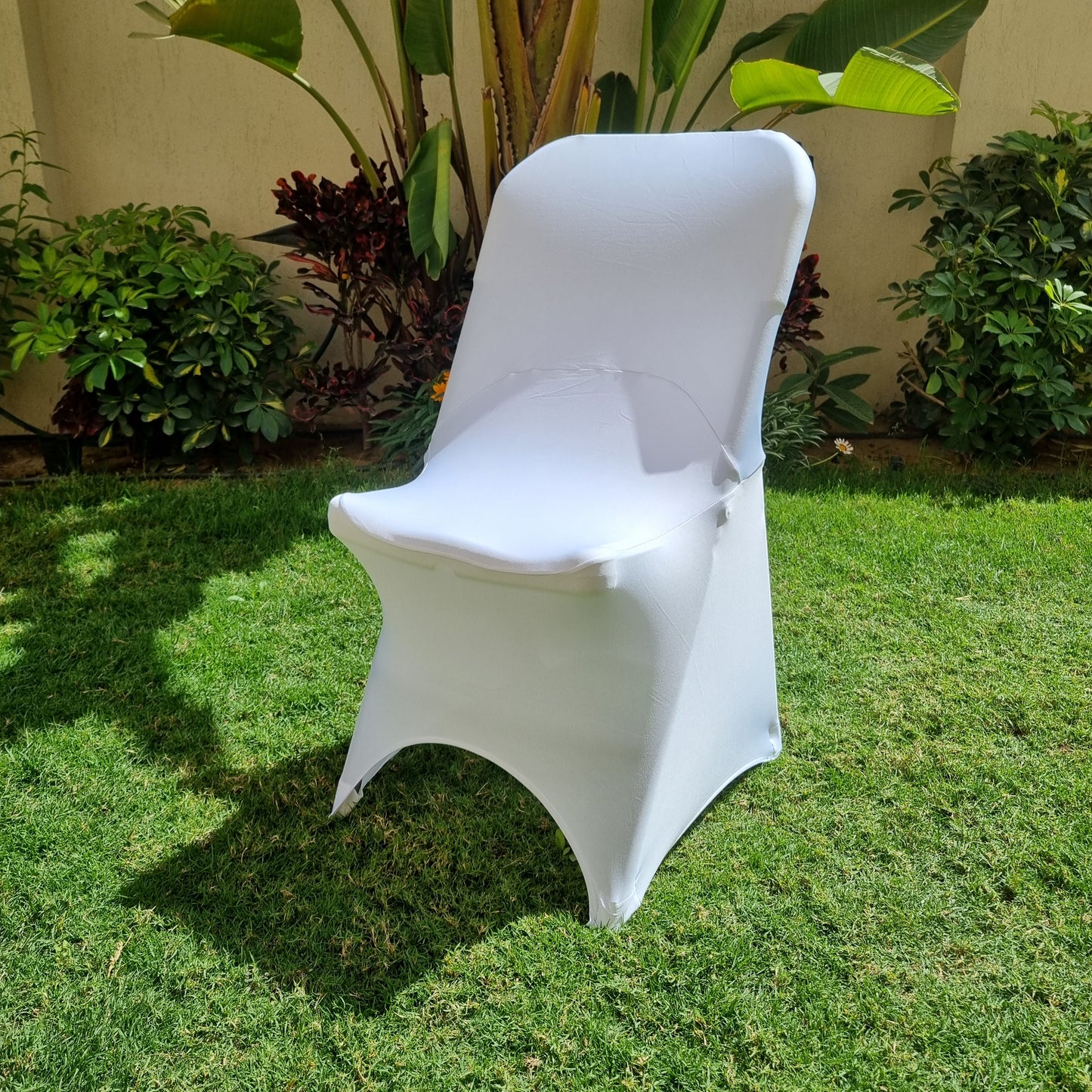 Foldable Dining Set (Table 180 + 4 Chairs + Spandex Covers)