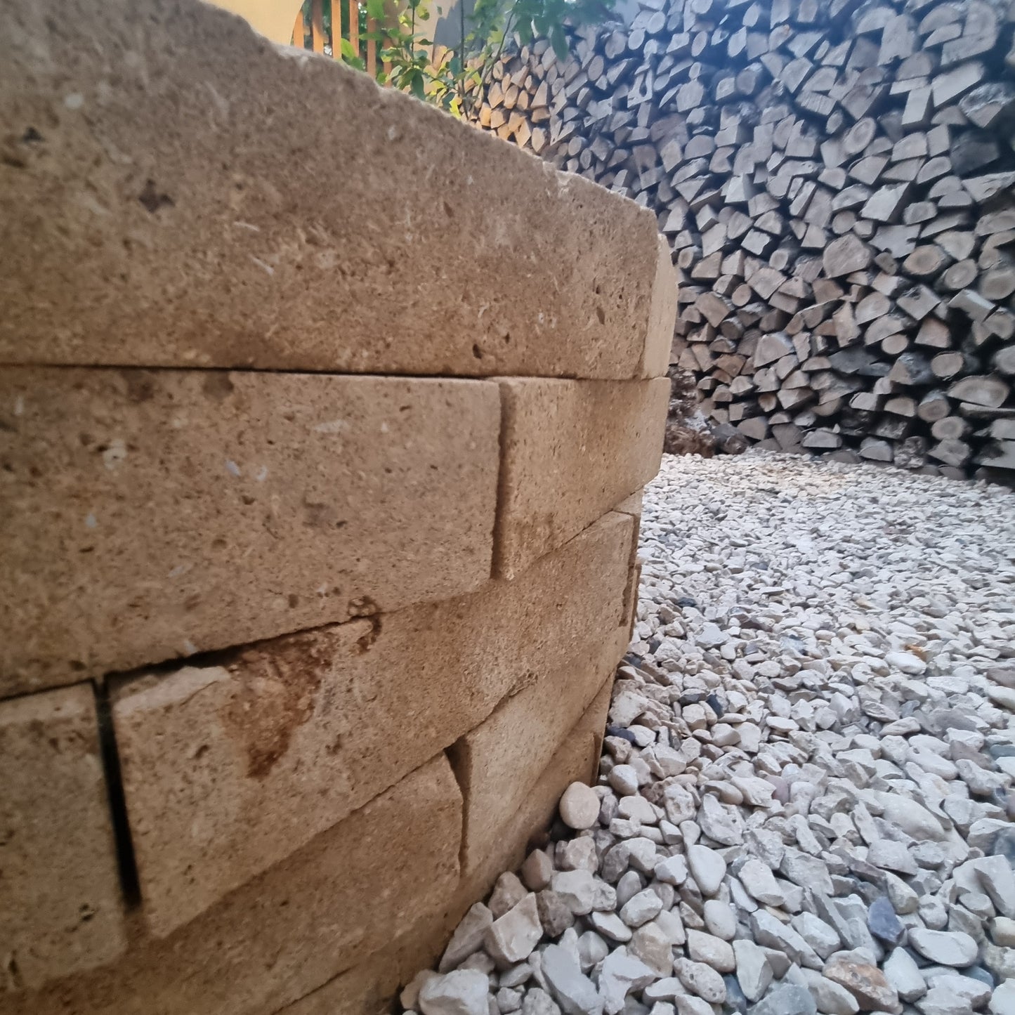 Natural Stone Wood-logs Fire pit - Stainless insert