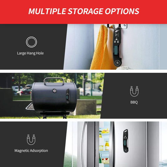 DOQAUS Grill Thermometer - Foldable Long Probe