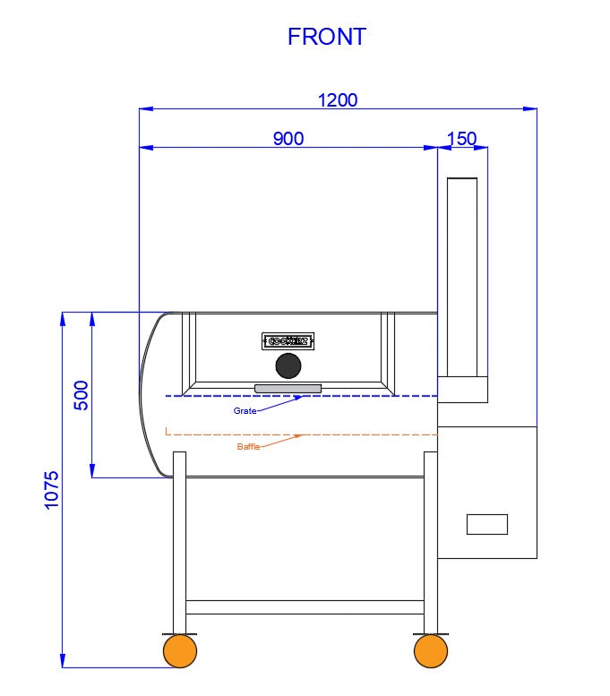 COOKERZ - Reverse Flow Offset Smoker - 175L
