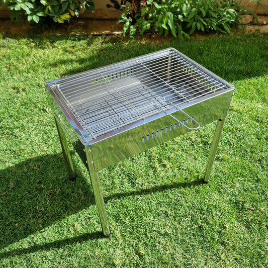 Portable Charcoal BBQ - Stainless Steel