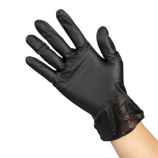 Vinyl Black Powder Free Gloves