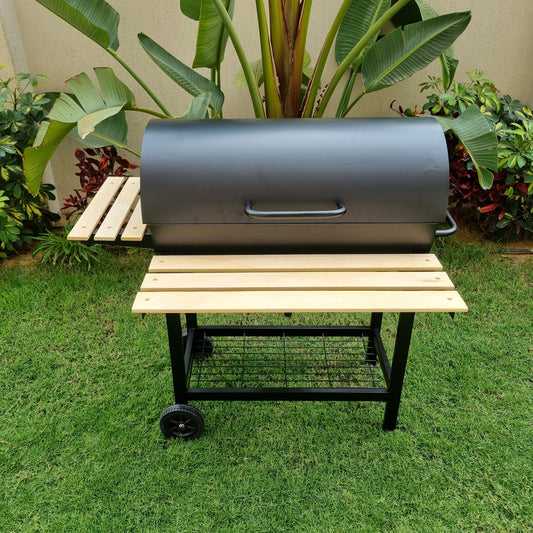 Charcoal Grill - Wooden table