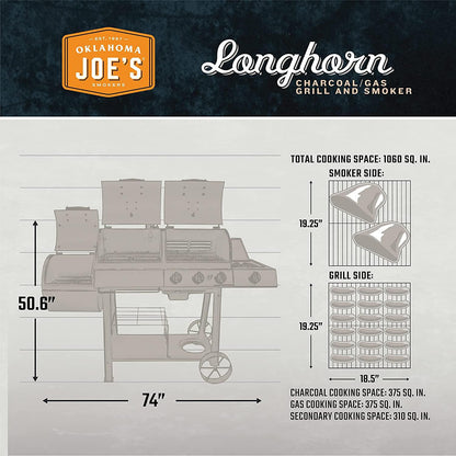 Oklahoma Joe’s Longhorn Combo Charcoal / Gas Smoker & Grill