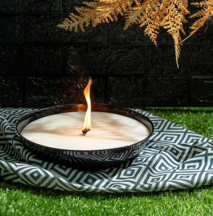 Lemon Scented Citronella Candle Metal Bowl - Large