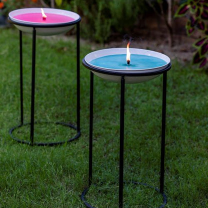 Lemon Scented Citronella Candle Metal ( Large ) + Stand bundle