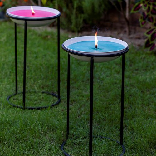 Lemon Scented Citronella Candle Metal ( Large ) + Stand bundle