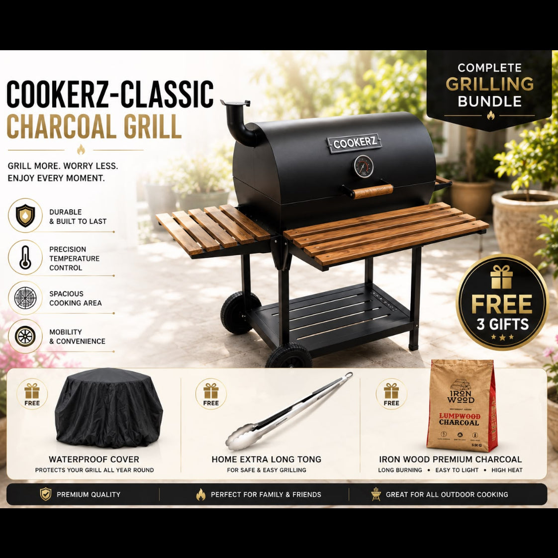 COOKERZ - Classic Charcoal Grill