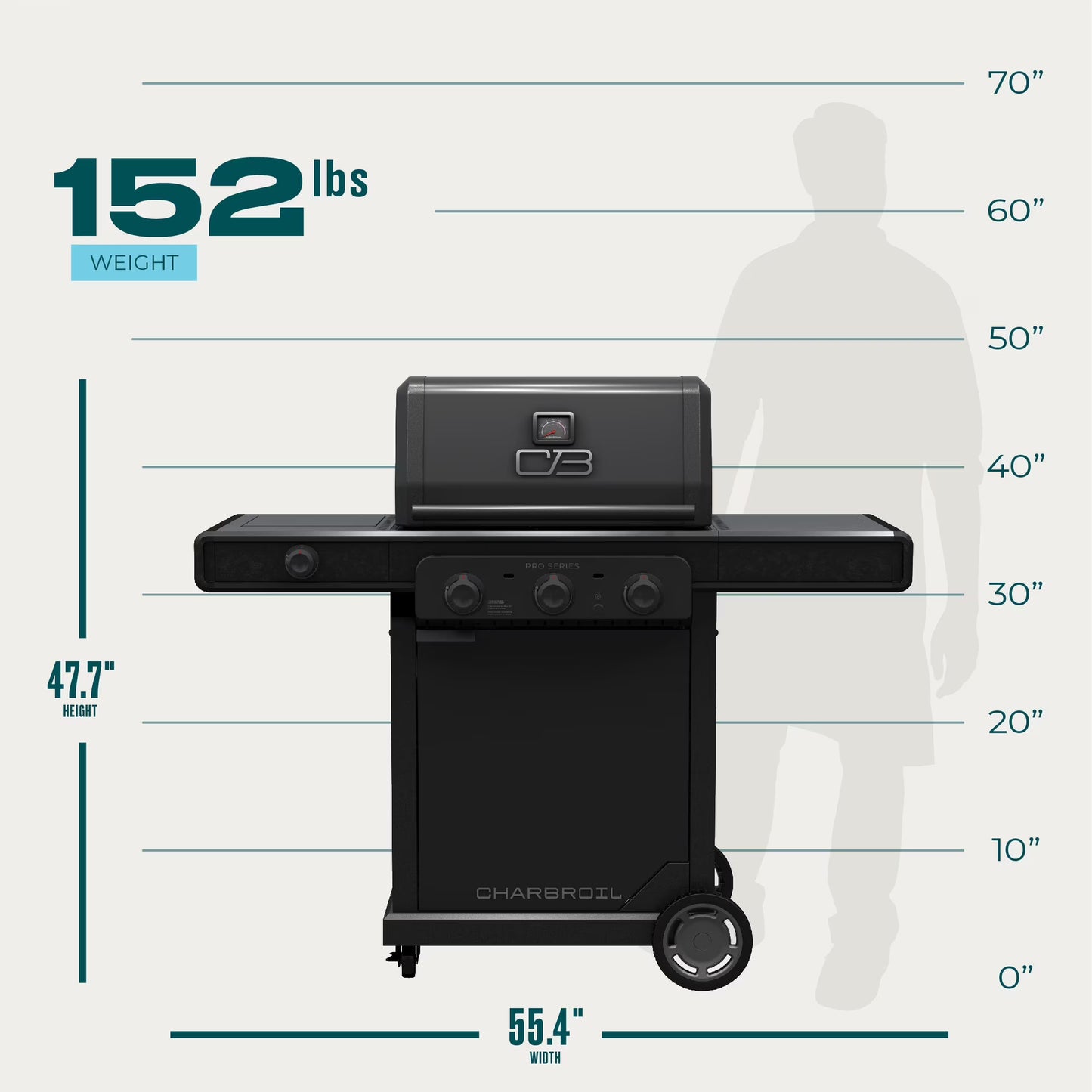 Char-Broil Pro Series 3-Burner Gas Grill & Griddle