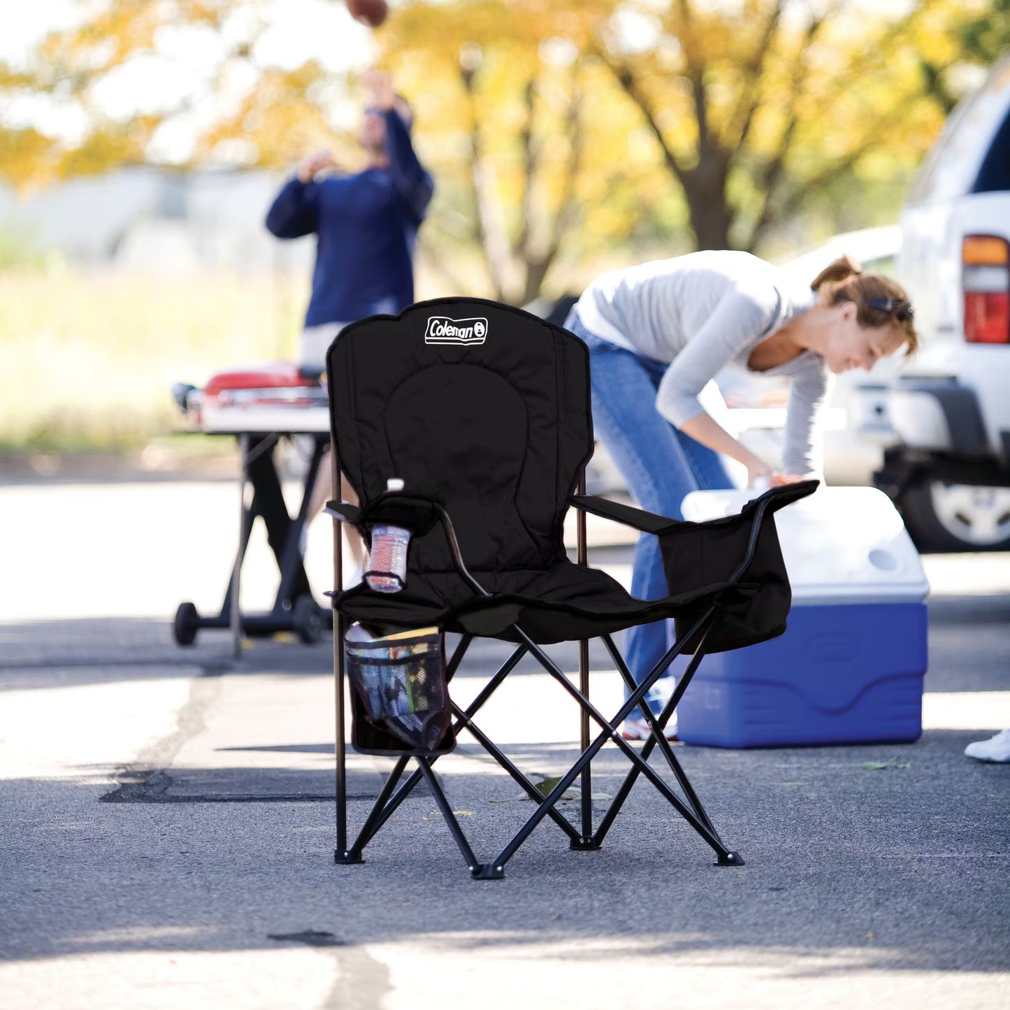 Coleman - Camping Chair with Built-In 4-Can Cooler