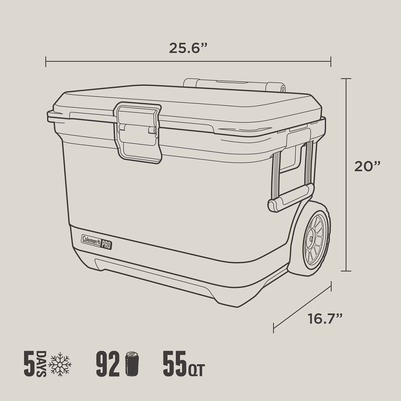 Coleman - Pro 52 Liter Hard Cooler Desert Sand