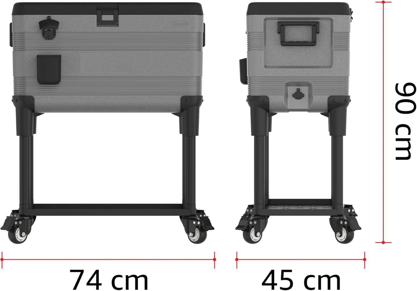 Cosmoplast - Patio Icebox Cart with Wheels 70L