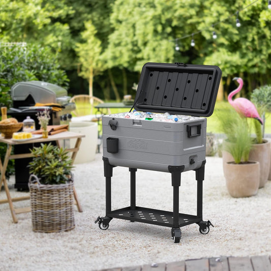 Cosmoplast - Patio Icebox Cart with Wheels 70L
