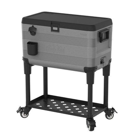 Cosmoplast - Patio Icebox Cart with Wheels 70L