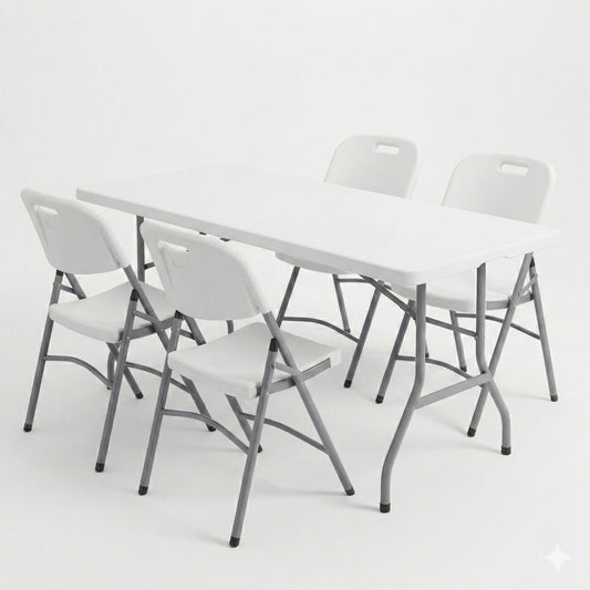 Foldable dining set (Table 180 + 4 Chairs)