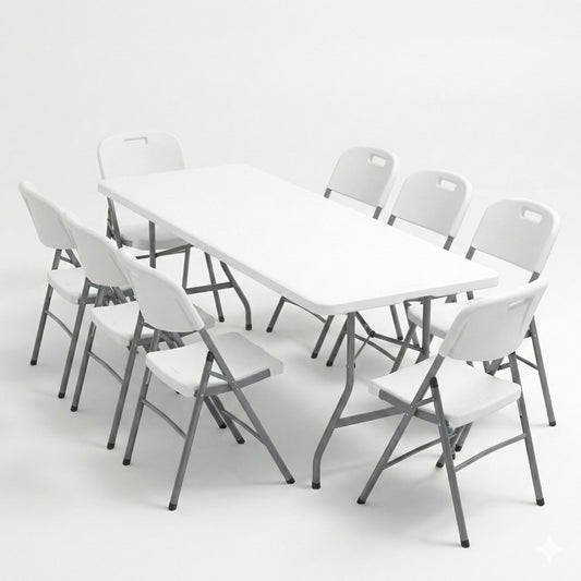 Foldable Dining Set (Table 244 + 8 Chairs)