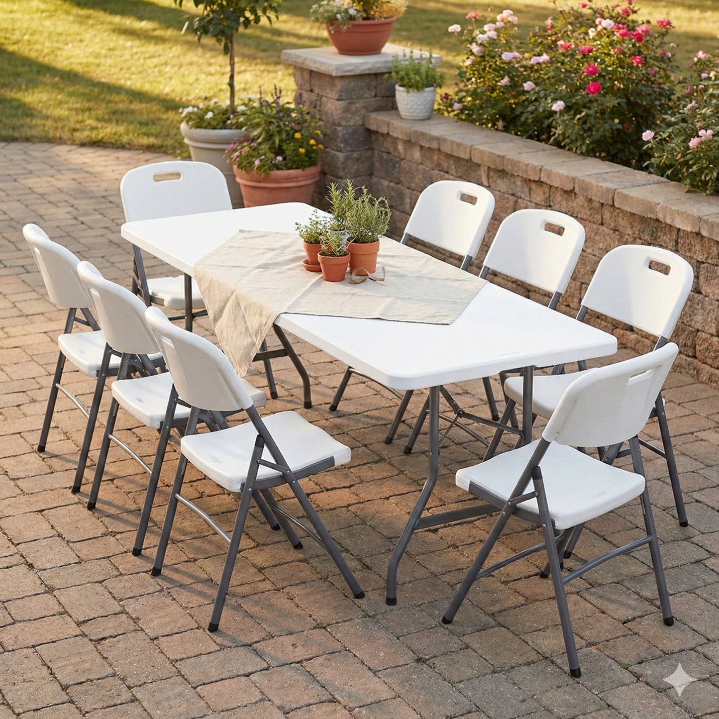 Foldable Dining Set (Table 244 + 8 Chairs)