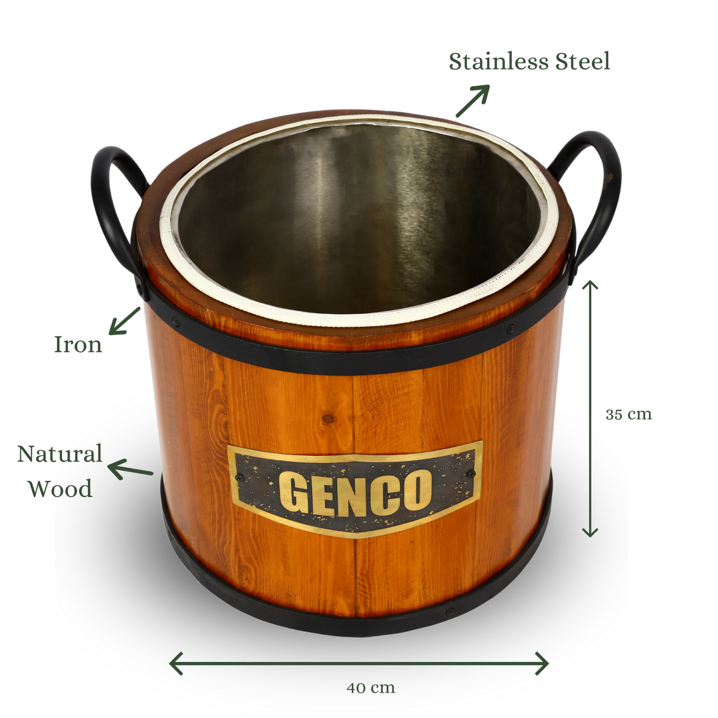 Genco - TimberChill Ice Bucket with Stainless Steel Insert