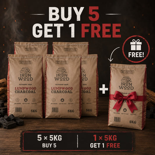 Iron Wood - Premium Charcoal (5kg bag) | 5 + 1 FREE