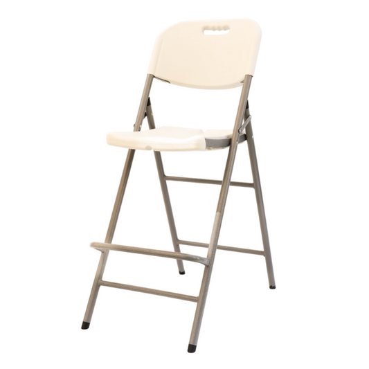 Beige folding chair on a white background