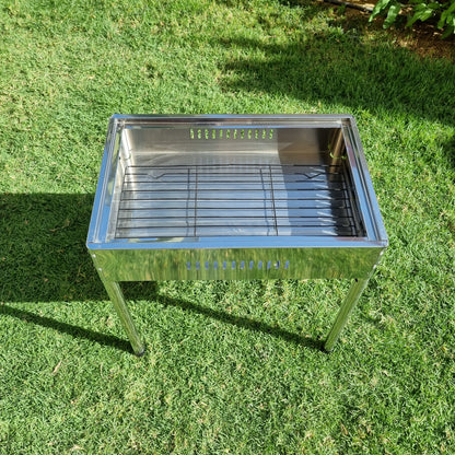 Portable Charcoal BBQ - Stainless Steel