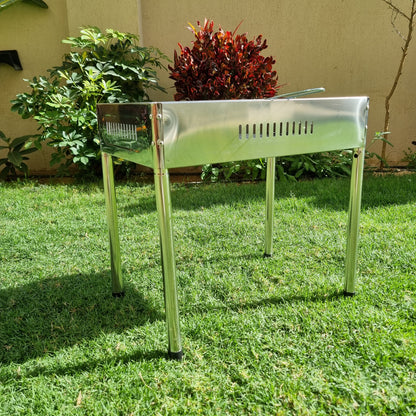 Portable Charcoal BBQ - Stainless Steel