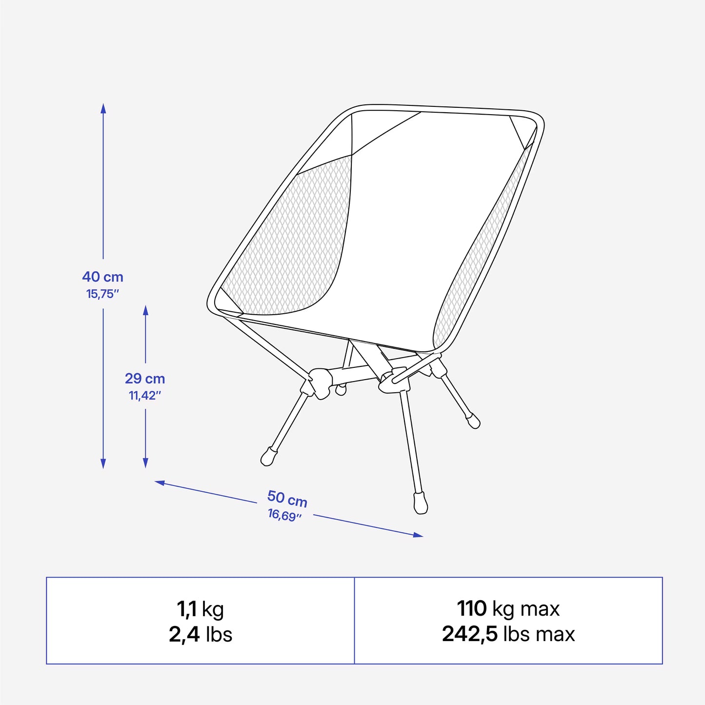 QUECHUA - Camping low chair