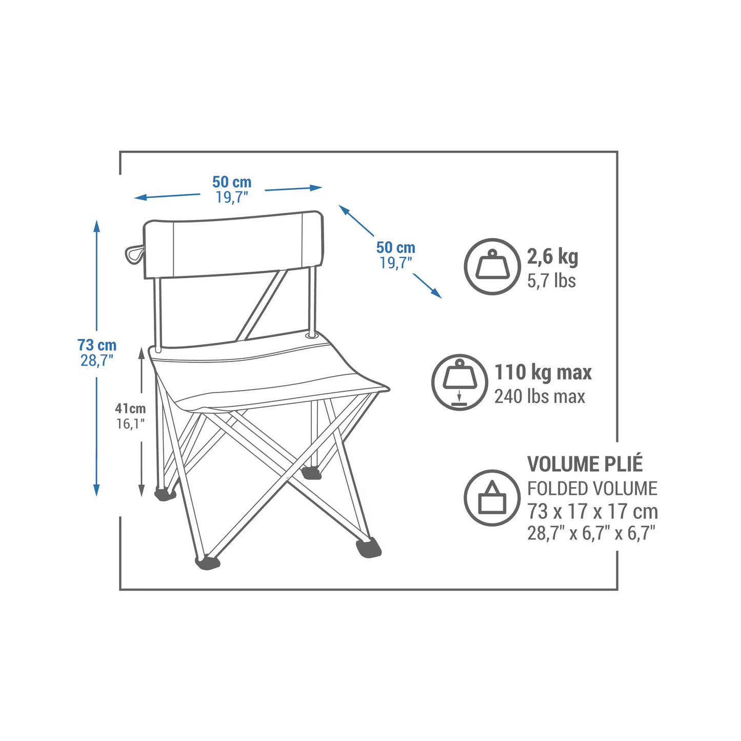 QUECHUA - Folding Camping Chair