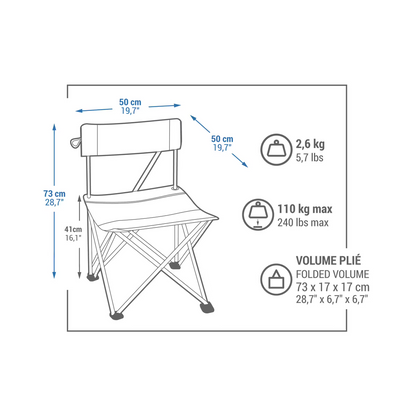 QUECHUA - Folding Camping Chair