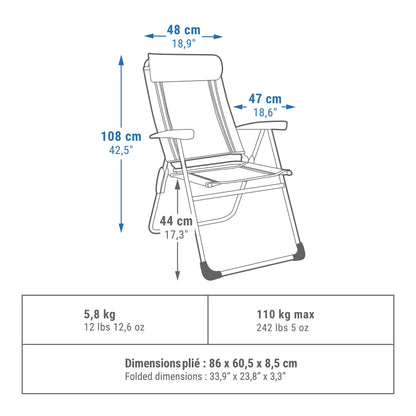 QUECHUA - Reclining Armchair - Folding