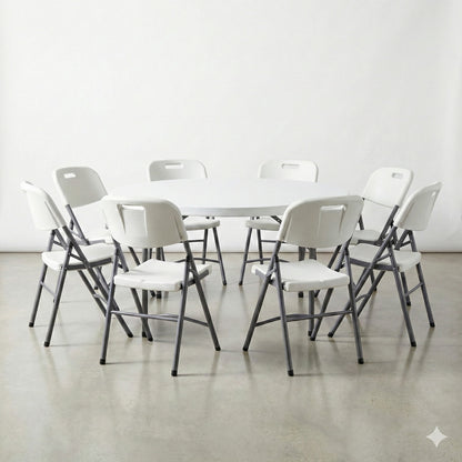 Round Table Bundle (Table 180 + 8 Chairs)