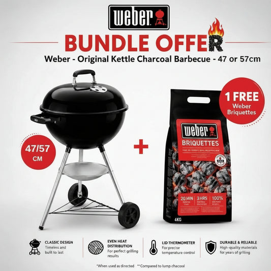 Weber - Original Kettle Charcoal Barbecue + 1 FREE Weber Briquettes