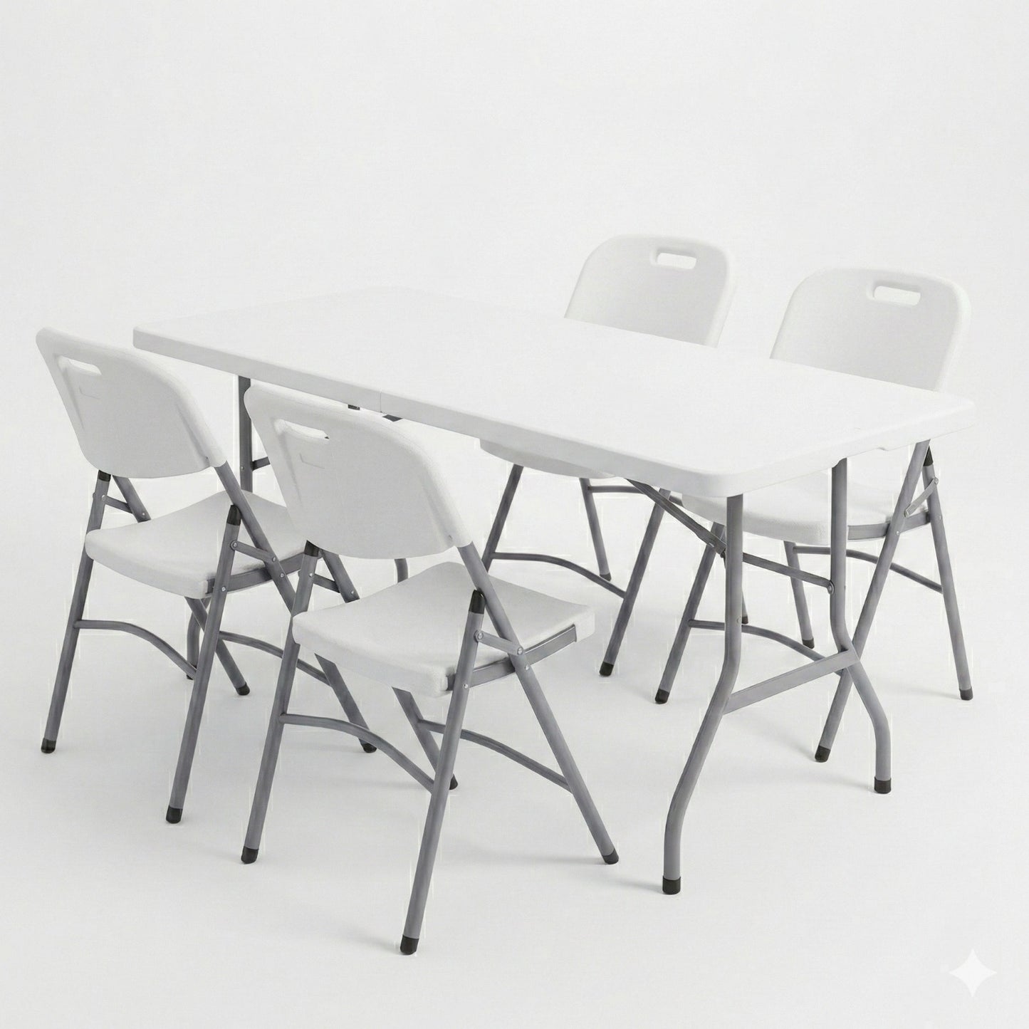Foldable Dining Set (Table 180 + 4 Chairs + Spandex Covers)