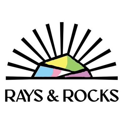 Logo of 'Rays & Rocks' with a colorful geometric design