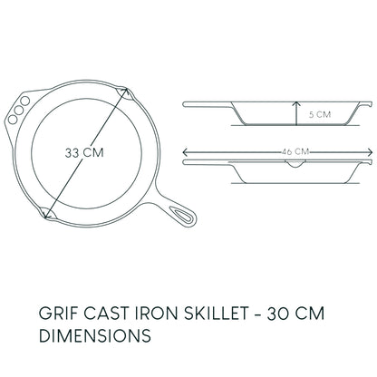 Grif - Cast Iron Skillet - 30cm