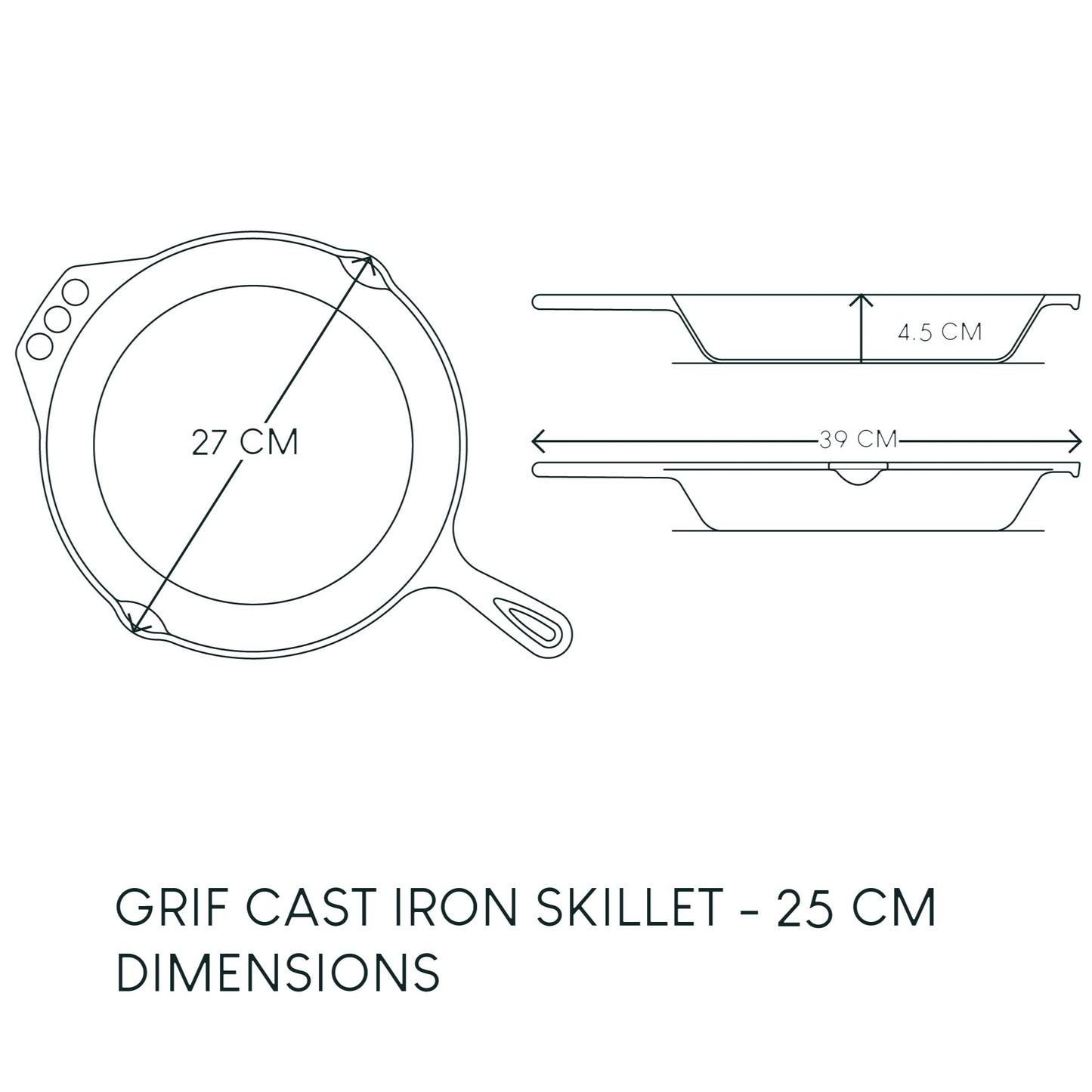 Grif - Cast Iron Skillet - 25cm