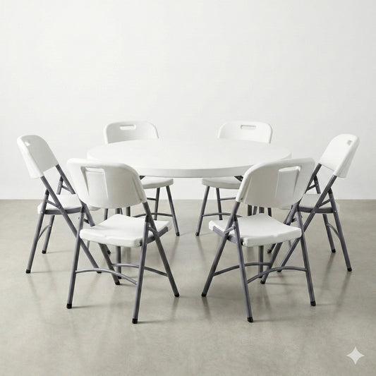 Round Table Bundle (Table 150 + 6 Chairs)